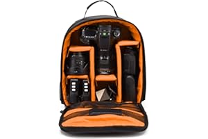 TONGFENG Mochila Pequeña Para Cámara, Bolsa Pequeña Impermeable Para Cámara Fotográfica, Inserto Acolchado, Bolsa Para Viaje Portabl Con Soporte Trípo, Mochila Fotografía Para SLR DSLR Cano N Nikon Fujis So Ny
