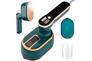 Gaogodot Ferro da Stiro a Vapore Portatile 2 in 1, Verde, 100 ml, 1000 W, 15S, Riscaldamento Rapido, Ferro da Stiro per Viaggi e Ufficio