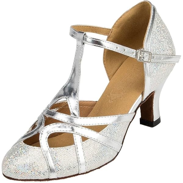 Chaussures De Danse Latine Femme Talon Bas 4.5cm - Sandales Salsa Tango Ballroom Noir