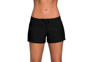 Tmaza Badeshorts Damen Badehose Frauen Schwimmshorts UV Schutz Schwimmhose Schnelltrocknende Kurze Boardshorts mit Innenslip für Strand Surf Beach