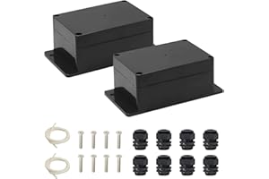 CASMIGC 2 Stück Anschlusskästen Anschlussdose,wasserdichtes IP65-Anschlusskastengehäuse, elektrischer Anschlusskasten, schwarzes elektronisches Projektkastengehäuse für elektrisches Zubehör,100x68x50mm