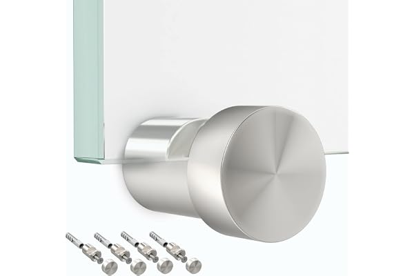 Raumhero® Lot complet de 4 pinces à verre en acier inoxydable - Universel pour épaisseur de plaque de 2.5 à 6 mm - Fixation par serrage pour tableau en verre, aluminium Dibond
