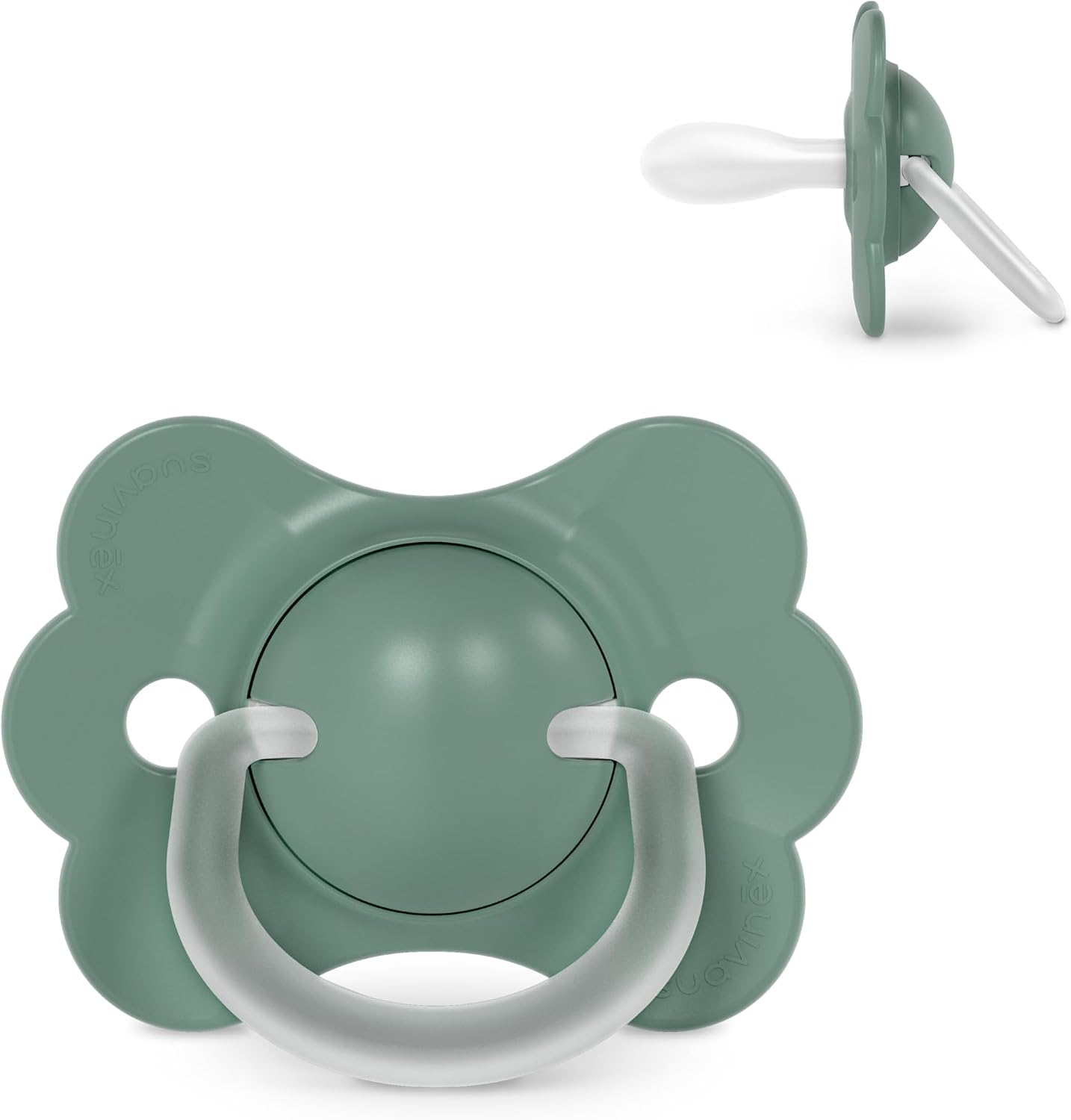 Suavinex, Chupete Bebés 6/18 Meses, con Tetina Fisiológica de Silicona SX Pro, Simétrica, Plana y Flexible, Respeta el Desarrollo Bucodental, con Anilla, Forma que Evita Rozaduras, Wonder Liso Verde