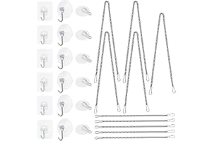 NBEADS Glasmalerei Fenster Hängende Kette Kit, 10 Stück Ketten zum Aufhängen von Bildern mit 18 Sets Saugnapfhaken für Sonnenfänger Buntglas-Fensterscheiben, 25/50cm