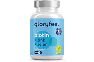 Biotin + Zink + Selen - 400 Tabletten (13 Monate) - Vitamine für Haut, Haare & Nägel* hoch bioverfügbar - 100% vegan, laborge