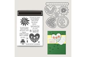 ASDNJYKNA 2024 Neue Karte machen, Silikon klar Stempel für Weihnachten Geschenke Metall Schneiden sterben und Stempel Set, DIY Scrapbooking Kunst Handwerk Stamping Supplies. (Z5219-Stempel und Stanzformen Set)