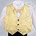 Dressy Daisy Baby Boys' Jacquard Waistcoat 5 Pieces Formal Tuxedo Suit With Tail Baptism Christening Outfit Size 12-18 Months Black Gold