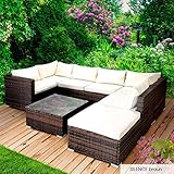 Da wir erfahrene, ausgebildete Weberinnen beschäftigen, die jedes Teil einzeln in Handarbeit flechten, können wir zudem ein in dieser Preisklasse einmaliges Preis-/Qualitätsverhältnis bieten. Sowohl Sofa, Sessel, Hocker als auch Couchtisch sind mit höhenverstellbaren Schraub-Ausgleichs-Standfüßen versehen, sodass Sie leichte Boden-Unebenheiten oder Höhenunterschiede leicht ausgleichen können