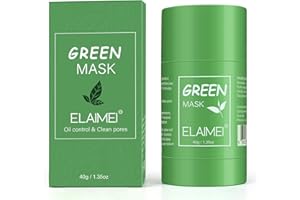 CCKULOOB Green Tea Mask Stick for Blackhead Remover, Green Tea Cleansing Mask, Purifying Clay Green Tea Mask, Visage Moisturizer Oil Control Solid Masque pour tous les types de peau