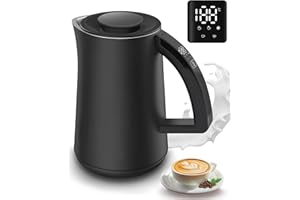 ANDIZUN Milk Frother Electric, 4 in 1 Automatic Hot & Cold Foam Maker with Touch Control on Handle, Silent Milk Steamer with LCD Display Auto Shut-Off, Large Capacity for Hot Chocolate, Coffee, Milk