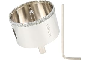 SUQIN Diamentowa Otwornica 65 mm Z Wiertłem Centrującym Diamentowe Wiertło Rdzeniowe,Wiertło Do Szkła Z Powłoką Diamentową Do Płytek Szklanych,Płytek, Ceramiki, Marmuru, Kamienia