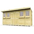 Total Sheds 14x4 Pent Summer Shed Double Doors Fast 2-5 Days Delivery Anywhere In The U.K