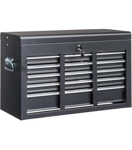 Workington 6-Drawer Portable Metal Tool Chest – 24 Inch Steel Tool Box With Ball Bearing Slides