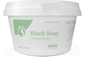 Fatima's Garden Sapone Nero all'Eucalipto - Detergente Purificante, 250g