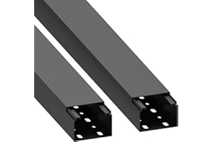 CABLECOACH Cable Coach Habengut | Goulotte de câbles (avec trou de montage en bas) 40 x 60 mm, PVC, longueur 2 m (2 x 1 m), noir