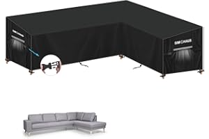 SIMPHAUS Pokrowiec na Sofę w Kształcie Litery L - Wodoodporny, Ogrodowy, Zewnętrzny