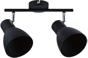 ‎PAULMANN Paulmann 66760 Spotlight Davy 2-flammig max. 2x20 Watt Deckenleuchte Schwarz Spot Metall E27 Deckenstrahler ohne Leuchtmittel