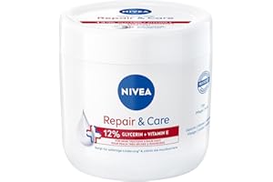 BEIERSDORF NIVEA Repair & Care krem nawilżający i nietłusty do ciała, szybko wchłaniający się balsam z witaminą E i gliceryną, do bardzo suchej i szorstkiej skóry (400 ml)