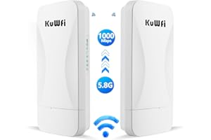 KUWFI Gigabit Dualband WLAN Access Point, WiFi Bridge, WLAN Bridge Outdoor, 900 Mbps Point-to-Point Bridge WiFi Ripetitore Supporta 3 KM Distanza di trasmissione Soluzione per PTP/PTMP, con porta Ethernet