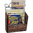 CRAFTCASTLE Wrought Iron & Wooden Magazine Cum Newspaper Stand Basket Organizer for Home, Living Room or Office, Newspaper Magazine Holder etc.(38x28x 11) cm