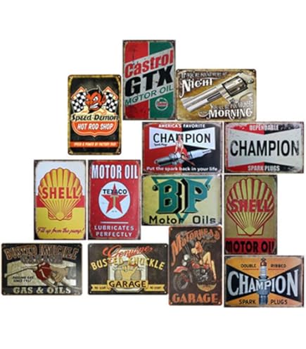 Plaque Red Hat Motor Oil 60cm Tole Déco Huile Garage Usa