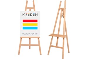 MEEDEN Große Staffelei: stabile Holz Malstaffelei aus Buche mit verstellbarem Tablett und Winkel, Leinwand Ständer für Studio Künstler Erwachsene– hält Leinwand bis zu 10kg