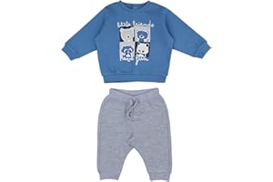 PRÉNATAL Prénatal, Completo Tuta Neonato Felpata, Pantalone Lungo e Felpa in Morbido Cotone, Abbigliamento Bambino