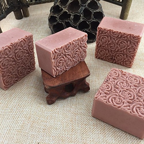 e2o Tech Rose Muster Silikon Kastenform Seifenherstellung Formen und Holz Box mit Doppel-Abdeckung für Homemade Seife Laib Crafts - 6