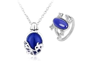 HJYZY Joyas de vampiro Collar Daywalk Zafiro Medallón Elenan Verbain Colgante Collar Zafiro Cristal Anillo Daylight con pegatina 13 piezas