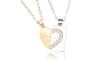 VGWON Collana Eterno Amore, Regalo Romantico per Coppia Lui Lei Fidanzata Fidanzato, 2 Collane D'Amore Abbinate, Regali per San Valentino, Anniversari e Natale