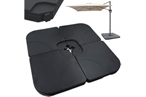 GEEZY Square Parasol Base Stand Weights for Banana Hanging Cantilever Umbrella Parasol, 4 Pieces