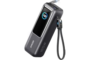 Anker Laptop Powerbank, 25000mAh 165W USB-C, 3X 100W USB-C Ports für Multi-Geräte-Ladeleistung, Integriertes + einziehbares Kabel, Für iPhone 17/16/15, MacBook, Samsung und mehr