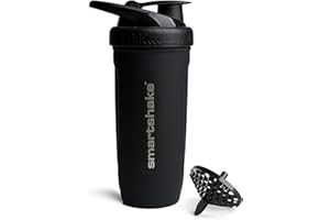 ‎SMARTSHAKE Smartshake Reforce Edelstahl-Protein-Shakerflasche 900 ml | 30 oz - Auslaufsicherer Schraubverschluss - BPA-frei - Unisex - Schwarz