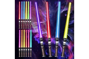 ADDLIVE Lichtschwert Kinder, Duell Laserschwert mit Licht und Sound, 2-in-1 Laserschwert Kinder, Erweiterbarem Lightsaber-Set für Anziehpartys, Cosplay Spielzeug fürKinder Geschenk (Mehrfarbig(4pcs))