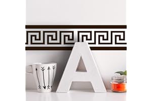 FUNLIFE Autocollants de bordure de papier peint, Frise Murale géométrie Adhesive Sticker, plinthe pour la décoration de bricolage à la maison, 10x200cm, noire