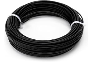 KINGLAKE Bobina de Alambre de jardín de 2 mm con Revestimiento de plástico, 20 m, Color Negro