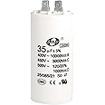 Recogwood CBB60 Run Capacitor, 35uf 450V Double Insert Motor Pump Run Capacitor, 50/60Hz 4 Pins Cylinder Capacitor for Air Compressor Water Pump Motor