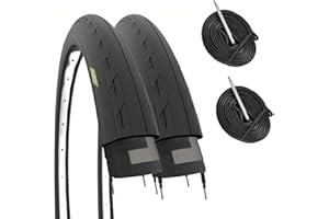 ECOVELO 2 COPERTONI 700 X 25C (25-622) + CAMERE PNEUMATICI NERI PER BICI DA CORSA ROAD BIKE STRADA BICICLETTA