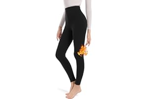 ACHTELEPHS Baumwoll Thermo Leggings mit Innenfleece, High Waist Gefütterte Leggings Winter Damen Thermoleggings