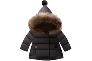 Odziezet Niña Abajo Chaqueta Abrigos Plumas Bebe Plumifero Nieve Ropa Invierno Caliente con Capucha de Pelo 6 Meses-7 años