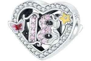 BEEUVIP Animali figure amore Charm per bracciali, ciondoli in argento 925, perline per collane, per la festa della mamma, compleanno, regalo di Natale