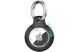 TNSNK Wasserdicht for Apple Airtag Holder hülle with Lock, Airtag Anhänger Schlüsselanhänger Case with Keychain for Luggage/Bicycles/Pets-(Black)