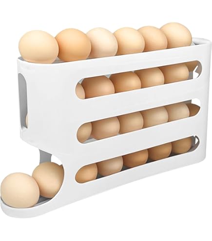 Toplife Porta Uova in Acciaio a Spirale, Portauova Salva Spazio per Cucina, Contenitore Uova Circa 30-36 Uova, Oro Rosa