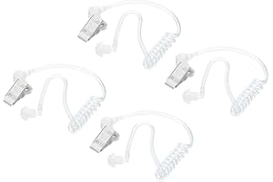 sourcing map Ear Piece Headset Earpiece Agent Secret Earpiece Costume Prop, Replacement Acoustic Tube for 2-Way Radio Audio Headsets, Pack of 4