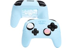 Kuitmor Coque de protection pour manette Switch Pro, en silicone souple, antidérapante, avec 2 capuchons de pouce et 1 autocollant
