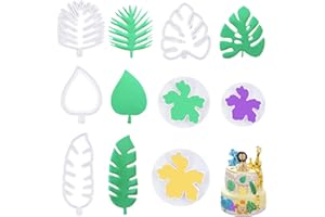 CRZYPLEA Tagliabiscotti 7pcs, Taglierina per Biscotti Foglia Tropicale, Formine per Biscotti, Stampino per Biscotti, Tagliafoglie e Fiori Tropicali Hawaiani, Decorazione Della Torta