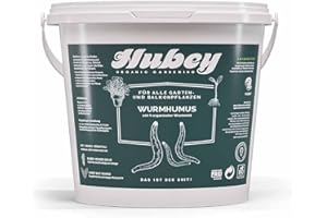 HUBEY Wurmhumus für Pflanzen (10 l) - Komposterde für Balkon u. Garten - Natürlicher Stickstoffdünger - Humus für Gartenerde - Bio Dünger, Universaldünger