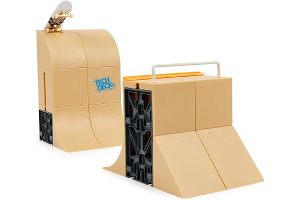 FINGER SKATE - TECH DECK - MEGA HALF PIPE DANNY WAY - Rampe Emblématique Du Skate 100% Modulable - Avec 1 Skate Plan B Exclusif 96 mm - X-Connect - Jouet Enfant 6 Ans et +