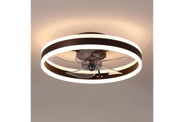MOSSCO Ventilateur de Plafond Silencieux avec Lumiere et Telecommande,Ventilateur Plafond 50 cm, 6 vitesses et vent Réversible,LED dimmable, 3 Températures de Couleur en Option