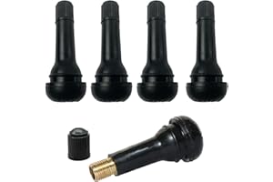 ANDSHUAI TR413 Gummiventil, Autoventil, Reifenventil Schwarz, Felgenventile, Universal, Snap-In Ventile für Reifen und Felgen, 5 Stück